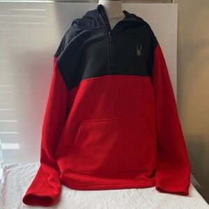 Spyder Red and Black Half-Zip Hoodie